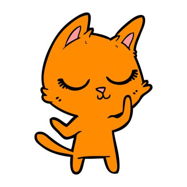 Sakin karikatür kedi vektör çizim
