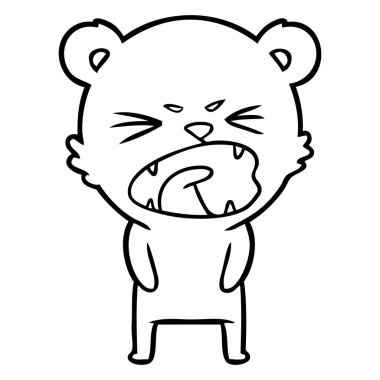 kızgın çizgi film ayı vektör çizim