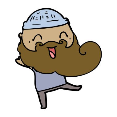 mutlu sakallı adam vektör çizim