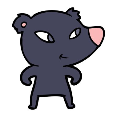 Tatlı çizgi film ayısının vektör çizimi