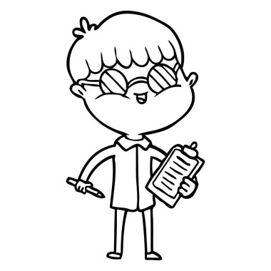 çizgi film çocuk gözlük takıyor