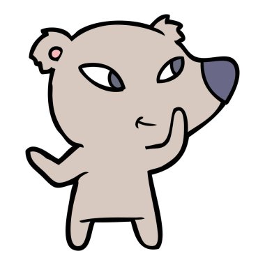 Tatlı çizgi film ayısının vektör çizimi