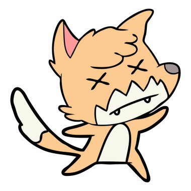 Çizgi film tilkisinin vektör çizimi