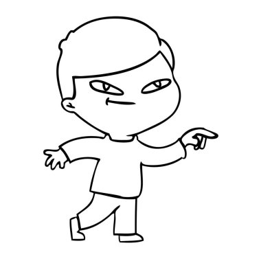 vektör çizim karikatür işaret eden adam