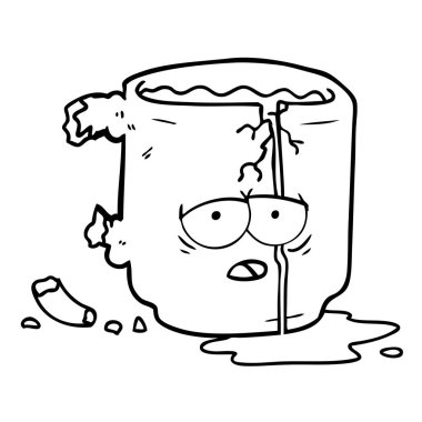 vektör çizim karikatür kırık kupa