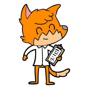vektör çizim karikatür dostu Fox