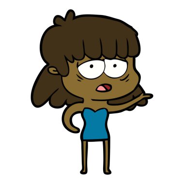 vektör çizim karikatür yorgun kadın