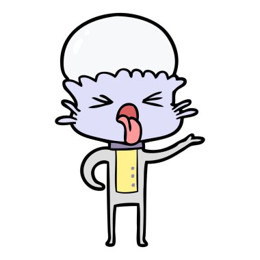 tiksinti çizgi film uzaylı vektör çizim