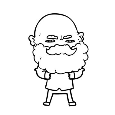 Sakal çatık ile çizgi film adam