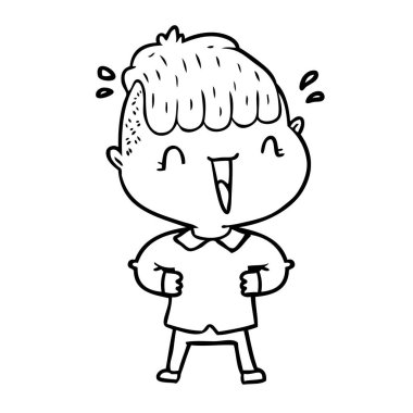 karikatür mutlu çocuk şaşırmış