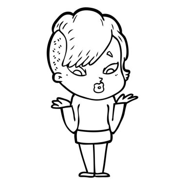 vektör çizim karikatür sürpriz kız