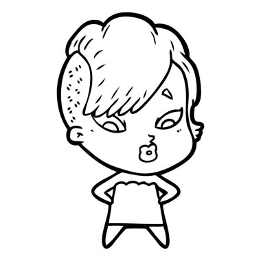 vektör çizim karikatür sürpriz kız