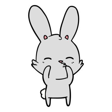 meraklı bunny çizgi vektör çizim