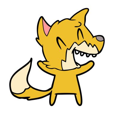 Tilki çizgi film gülen vektör çizim