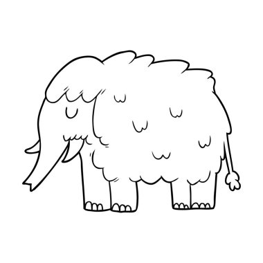 vektör çizim karikatür mamut