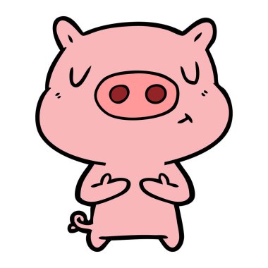 Çizgi film domuzunun vektör çizimi