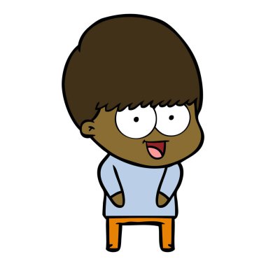 mutlu çizgi film çocuk vektör çizim