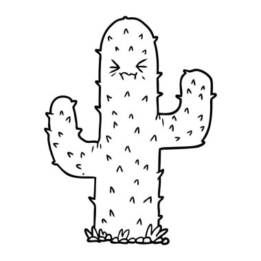 Çizgi film kaktüsünün vektör çizimi