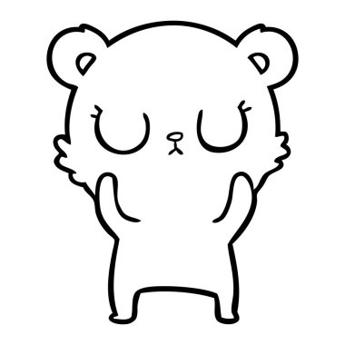 huzurlu karikatür ayı vektör çizim