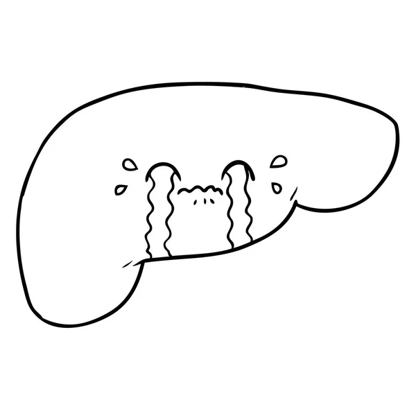 Ilustração Vetorial Fígado Dos Desenhos Animados — Vetor de Stock