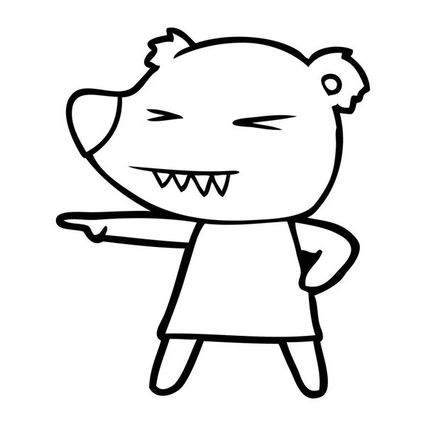 Ilustração Vetorial Apontar Desenhos Animados Urso —  Vetores de Stock