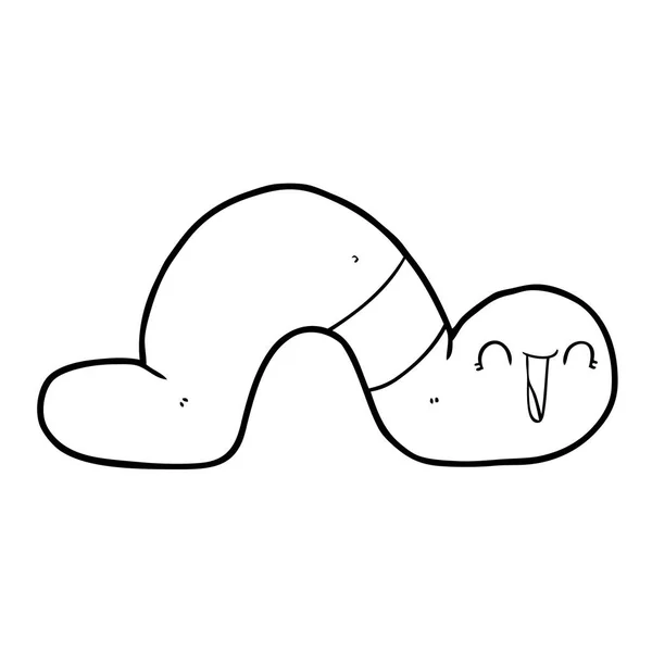 Vector Illustratie Van Cartoon Worm — Stockvector