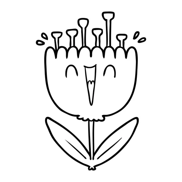Illustration Vectorielle Fleur Dessin Animé — Image vectorielle