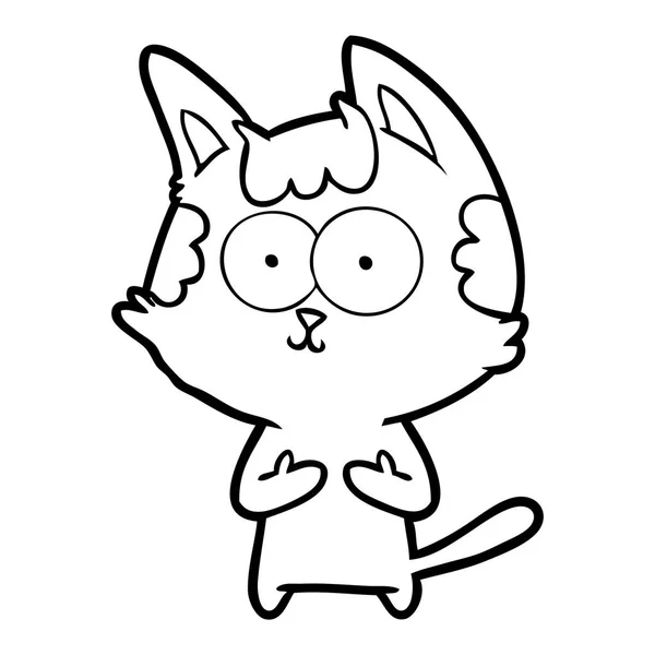 Vektor Illustration Glad Cartoon Katt — Stock vektor