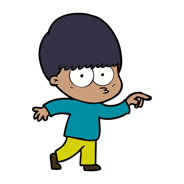 Vector Illustratie Van Cartoon Jongen — Stockvector