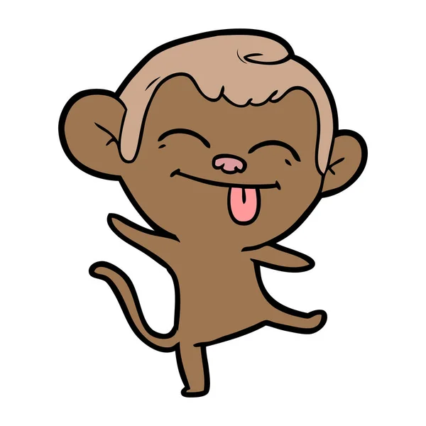 滑稽的卡通猴子跳舞 — 图库矢量图片