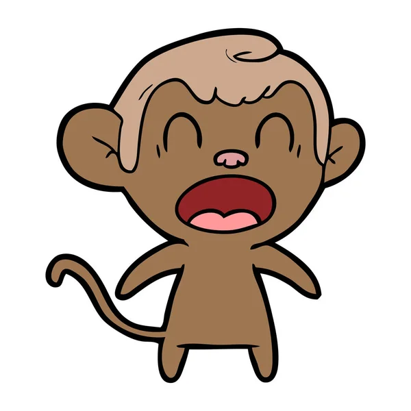 Ilustração Vetorial Macaco Dos Desenhos Animados Gritando — Vetor de Stock