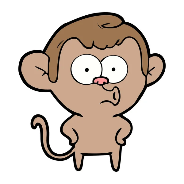 Векторна Ілюстрація Мультфільму Здивована Мавпа — стоковий вектор