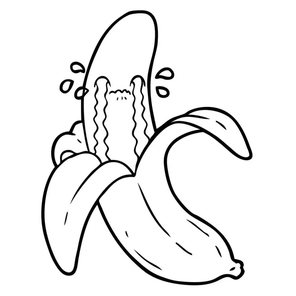 Illustrazione Vettoriale Della Banana Del Fumetto — Vettoriale Stock