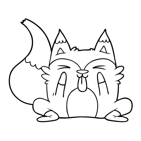 Vektorové Ilustrace Vtipné Kreslené Fox — Stockový vektor