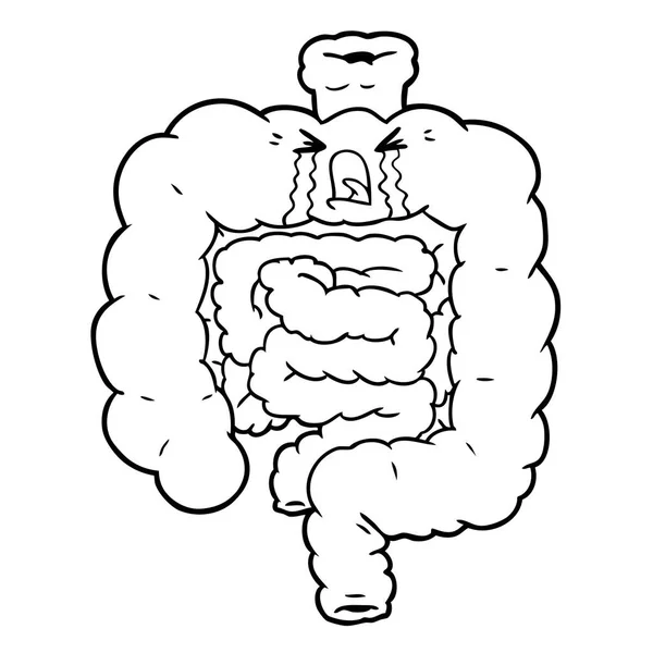 Illustrazione Vettoriale Degli Intestini Dei Cartoni Animati — Vettoriale Stock