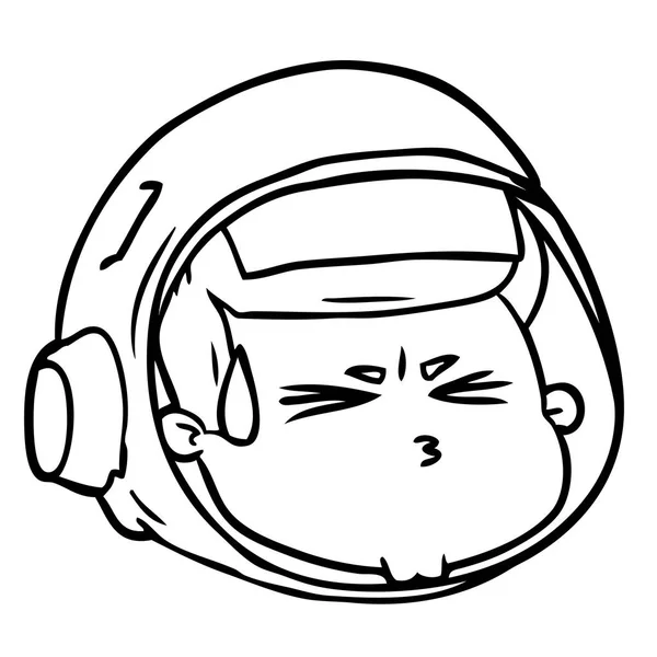 Vectorillustratie Van Cartoon Astronaut Gezicht — Stockvector