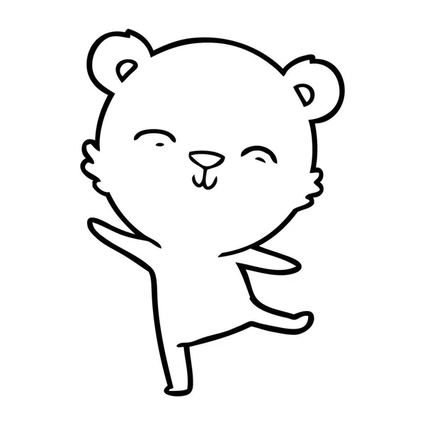Lycklig Tecknad Isbjörn Dans — Stock vektor