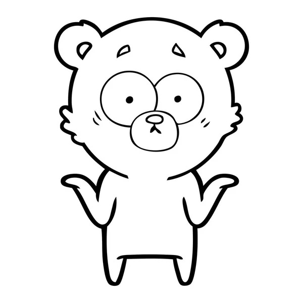 Urso Dos Desenhos Animados Ombros Encolhendo — Vetor de Stock
