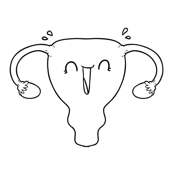 Illustrazione Vettoriale Cartone Animato Felice Utero — Vettoriale Stock