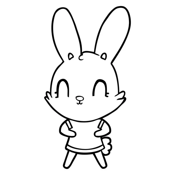 Mignon Lapin Dessin Animé Robe — Image vectorielle