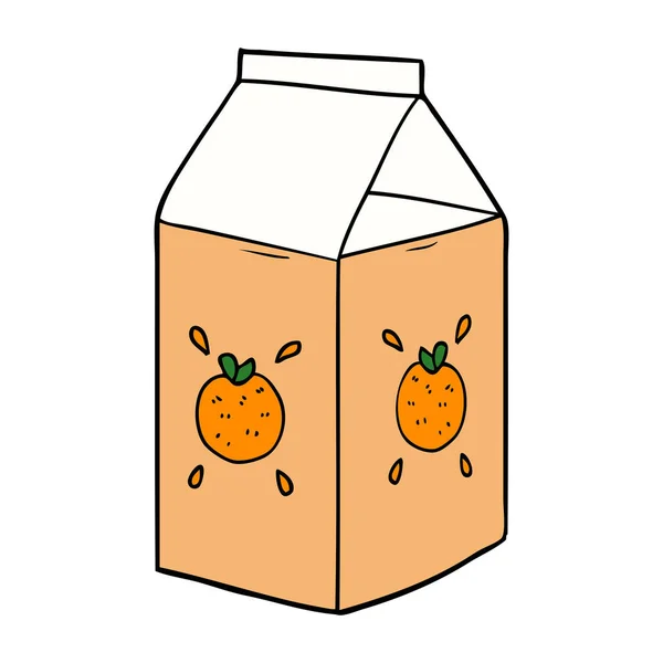 Caixa Suco Laranja Dos Desenhos Animados —  Vetores de Stock