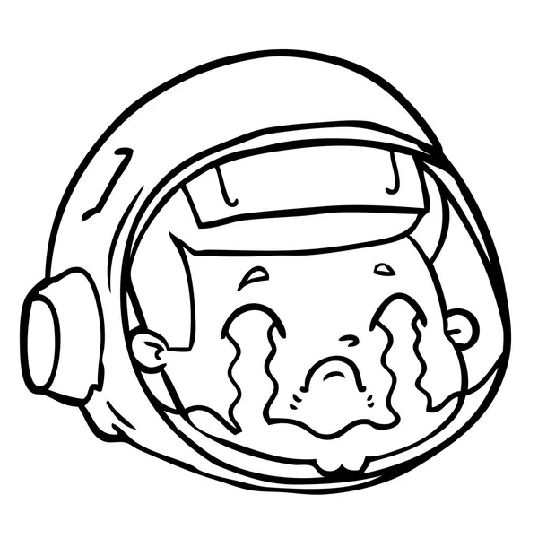 Vector Illustration Cartoon Astronaut Face — Stock Vector