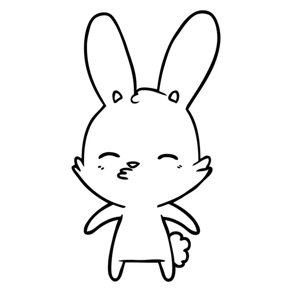 Illustrazione Vettoriale Curioso Cartone Animato Coniglietto — Vettoriale Stock