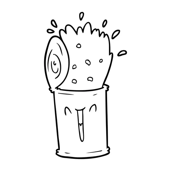 Cartoon Happy Exploding Soup Can — Stock Vector