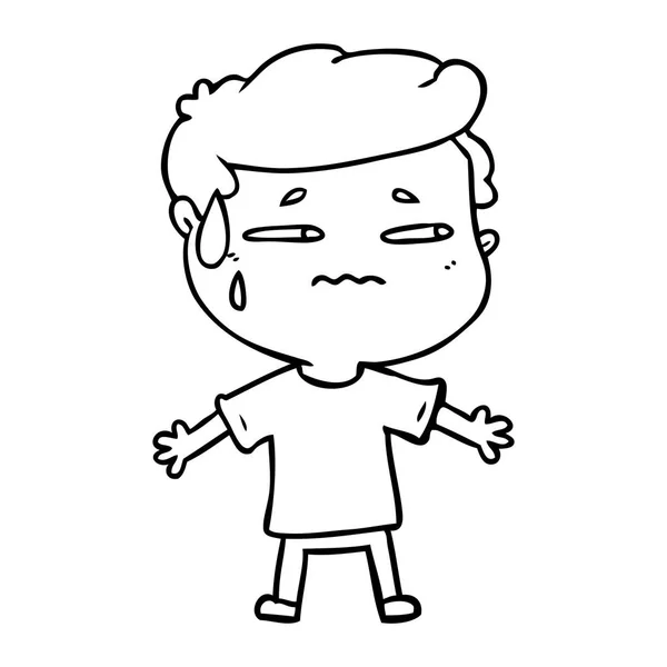 Vector Ilustración Dibujos Animados Hombre Ansioso — Vector de stock