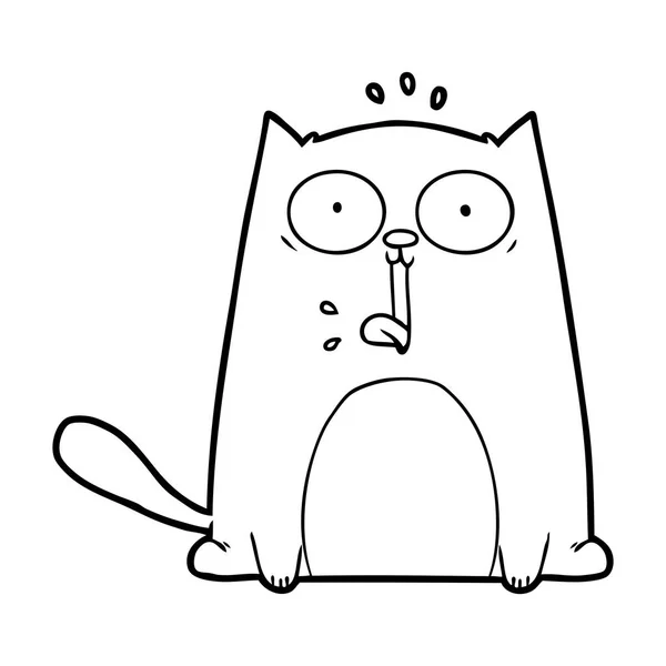 Vektor Illustration Von Lustigen Cartoon Katze — Stockvektor