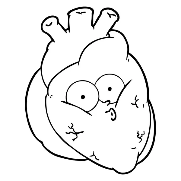 Karikatür Kalp Çiziminin Vektör Çizimi — Stok Vektör