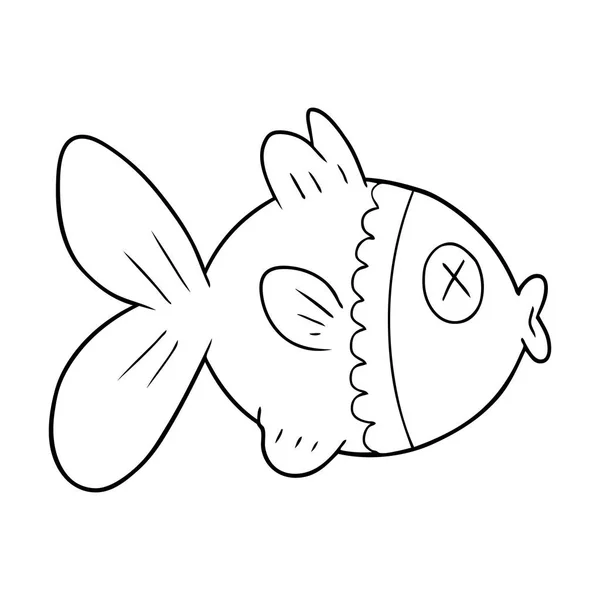 Vektorové Ilustrace Kreslené Zlaté Rybky — Stockový vektor