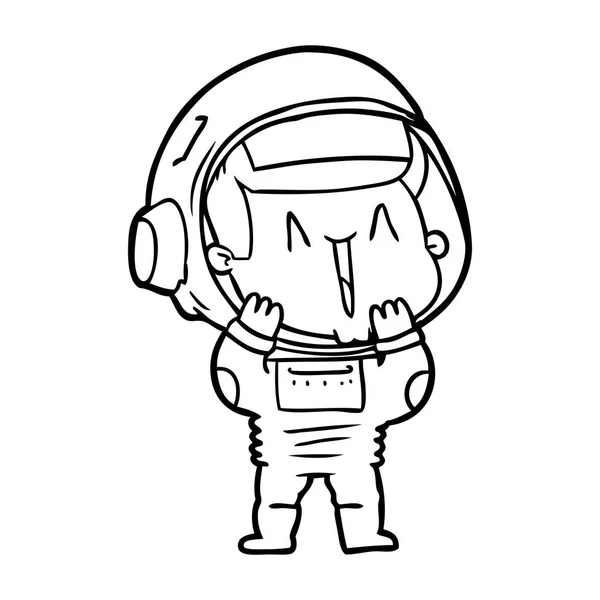 Ilustração Vetorial Feliz Astronauta Dos Desenhos Animados — Vetor de Stock