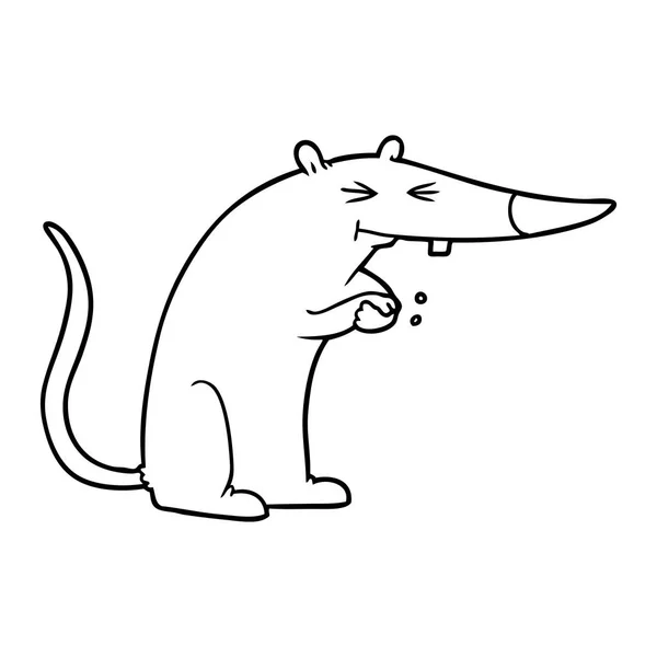 Vector Illustration Cartoon Sneaky Rat — Stock Vector